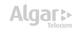 Logotipo da Algar Telecom em fonte branca com fundo transparente.