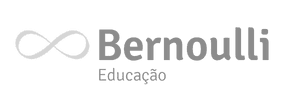 Logo da Bernoulli Educação com símbolo de infinito em cinza, destacando seu compromisso com a educação de qualidade.