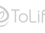 Logotipo da ToLife com design de folha estilizada em fundo transparente, representando saúde e bem-estar.